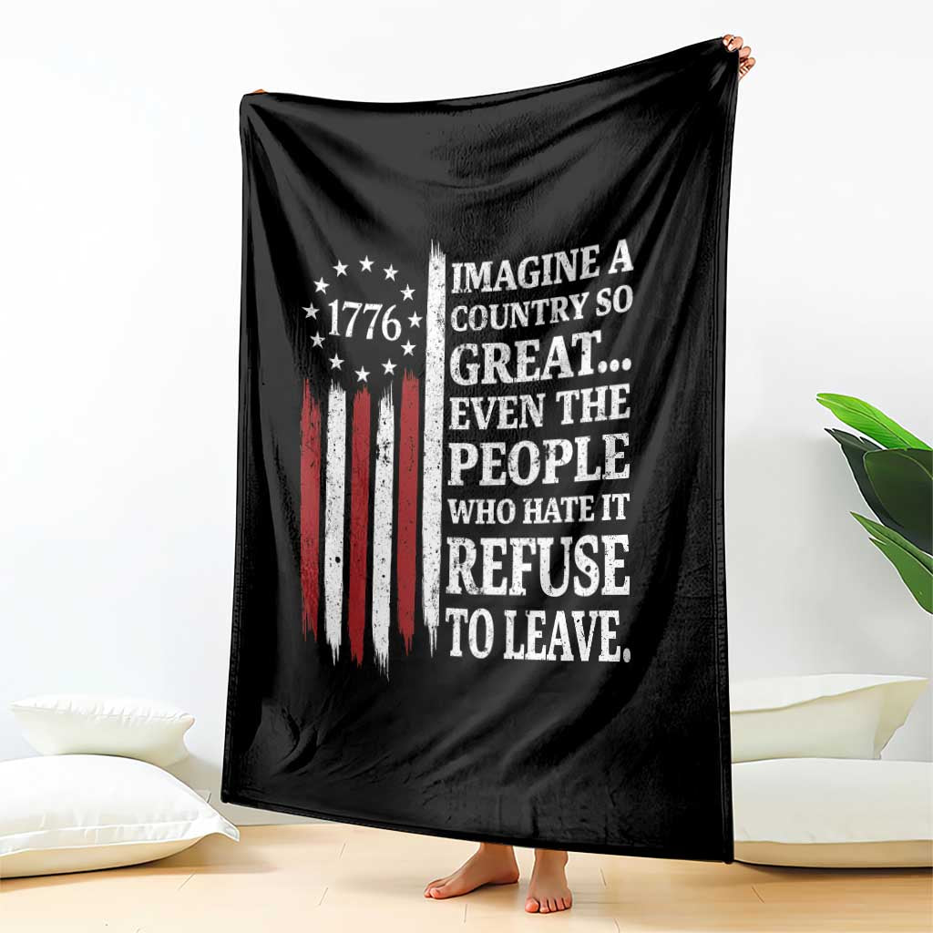 Vintage 1776 Betsy Ross Flag Imagine A Country So Great Throw Blanket Retro Patriotic American Heritage TS02 Print Your Wear