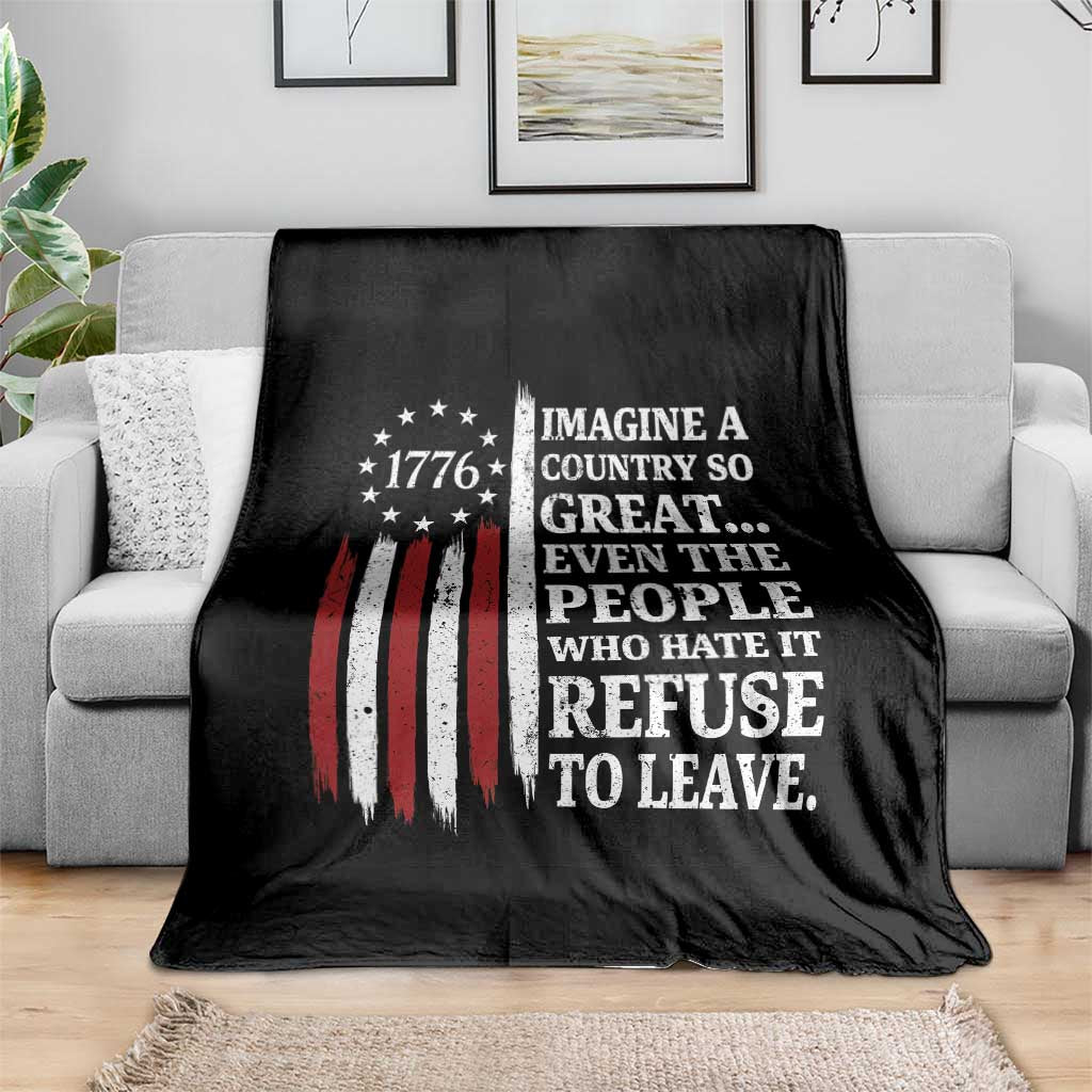 Vintage 1776 Betsy Ross Flag Imagine A Country So Great Throw Blanket Retro Patriotic American Heritage TS02 Print Your Wear