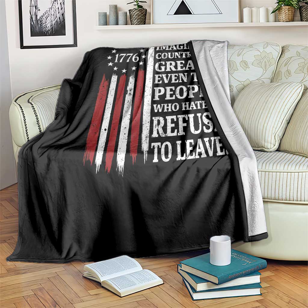 Vintage 1776 Betsy Ross Flag Imagine A Country So Great Throw Blanket Retro Patriotic American Heritage TS02 Print Your Wear