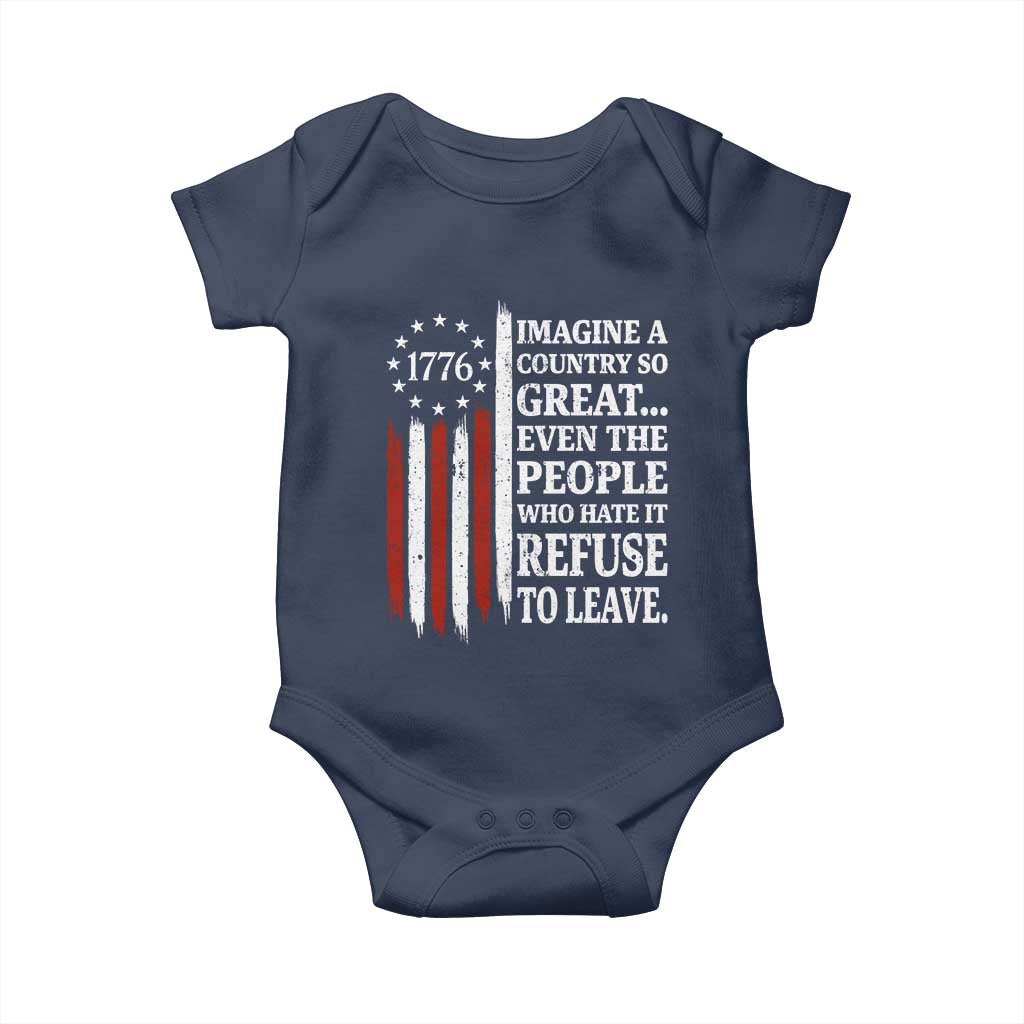 Vintage 1776 Betsy Ross Flag Imagine A Country So Great Baby Onesie Retro Patriotic American Heritage TS02 Navy Print Your Wear