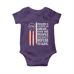 Vintage 1776 Betsy Ross Flag Imagine A Country So Great Baby Onesie Retro Patriotic American Heritage TS02 Purple Print Your Wear