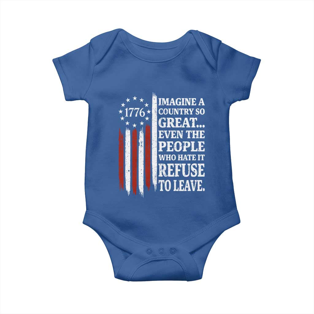 Vintage 1776 Betsy Ross Flag Imagine A Country So Great Baby Onesie Retro Patriotic American Heritage TS02 Royal Blue Print Your Wear