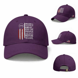 Vintage 1776 Betsy Ross Flag Imagine A Country So Great Baseball Cap Retro Patriotic American Heritage TS02 Baseball Cap Universal Fit Purple Print Your Wear