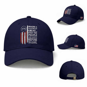 Vintage 1776 Betsy Ross Flag Imagine A Country So Great Baseball Cap Retro Patriotic American Heritage TS02 Baseball Cap Universal Fit Dark Blue Print Your Wear