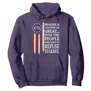 Vintage 1776 Betsy Ross Flag Imagine A Country So Great Hoodie Retro Patriotic American Heritage TS02 Purple Print Your Wear