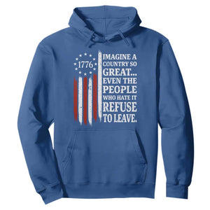 Vintage 1776 Betsy Ross Flag Imagine A Country So Great Hoodie Retro Patriotic American Heritage TS02 Royal Blue Print Your Wear