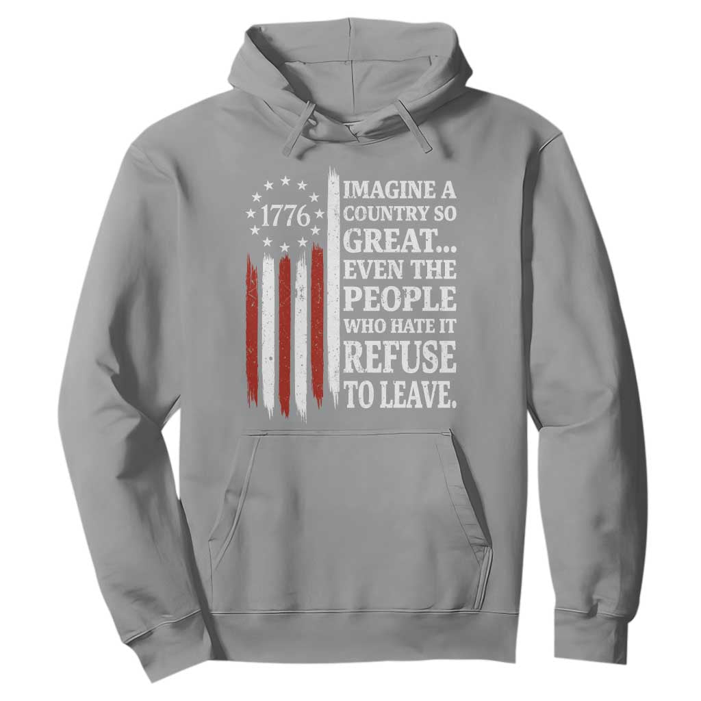 Vintage 1776 Betsy Ross Flag Imagine A Country So Great Hoodie Retro Patriotic American Heritage TS02 Sport Gray Print Your Wear