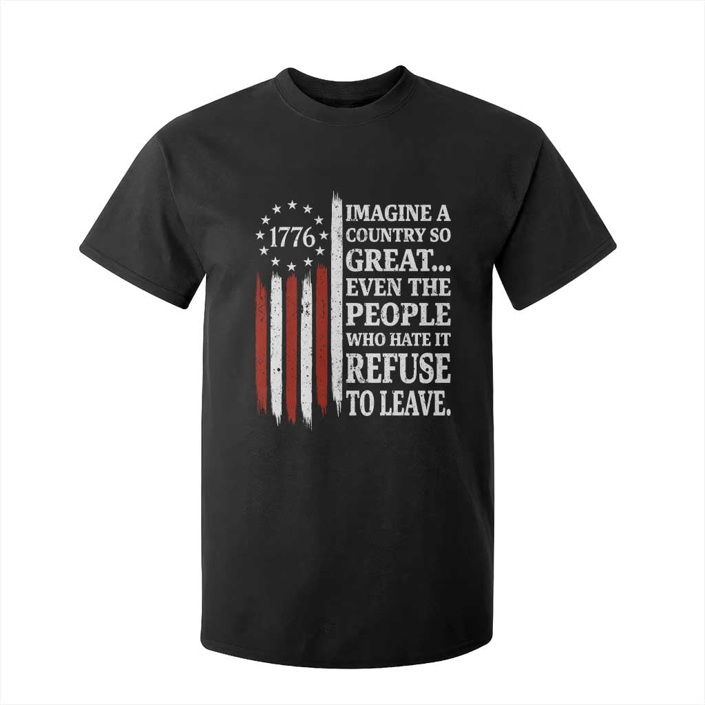 Vintage 1776 Betsy Ross Flag Imagine A Country So Great T Shirt For Kid Retro Patriotic American Heritage TS02 Black Print Your Wear