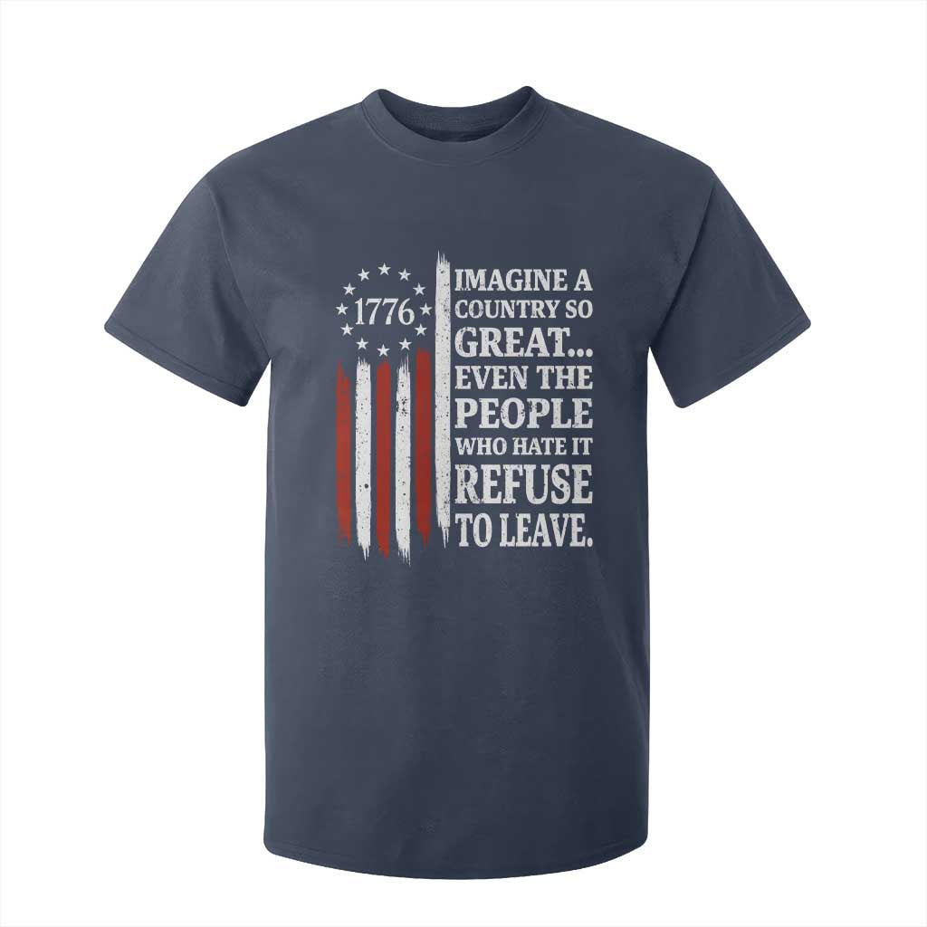 Vintage 1776 Betsy Ross Flag Imagine A Country So Great T Shirt For Kid Retro Patriotic American Heritage TS02 Navy Print Your Wear
