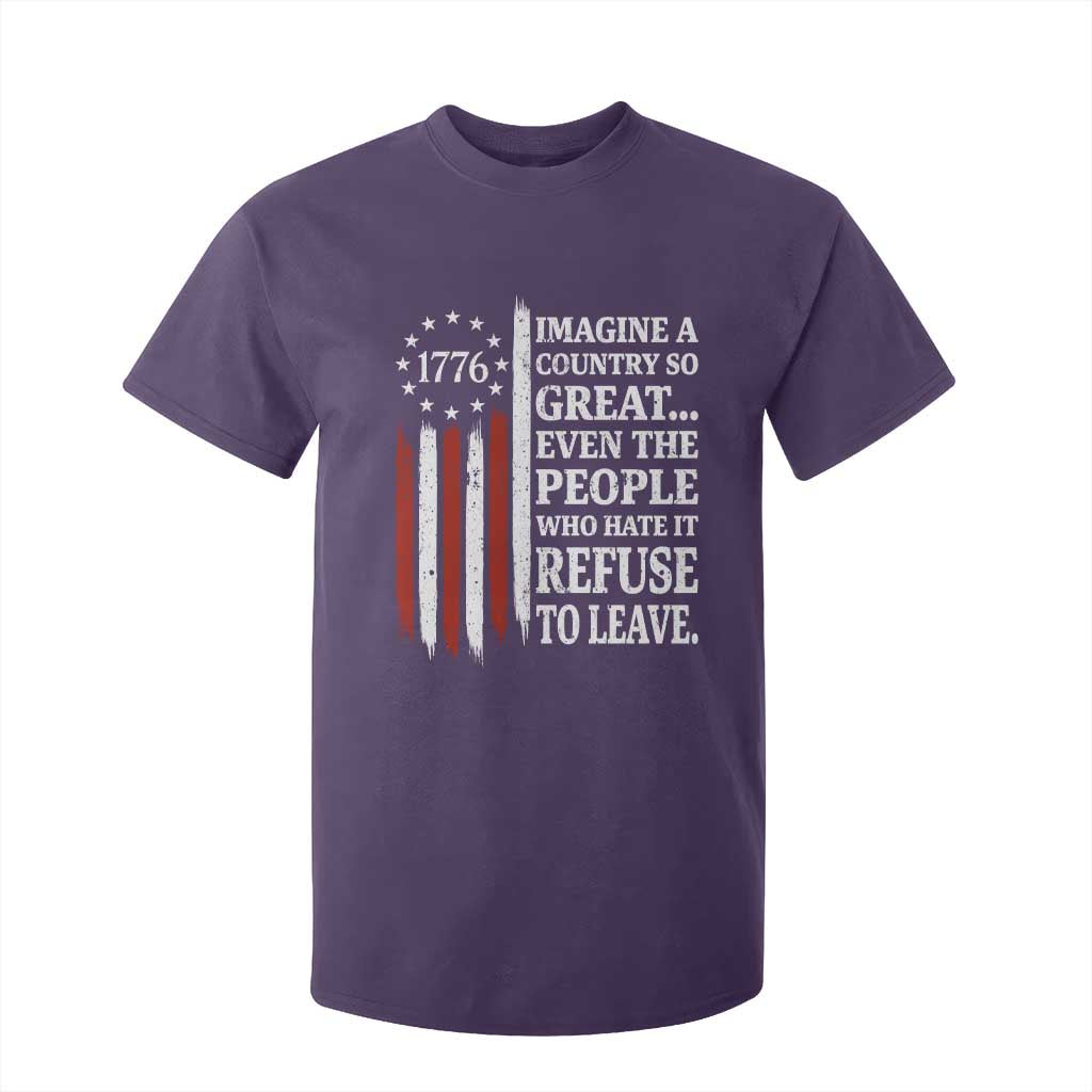 Vintage 1776 Betsy Ross Flag Imagine A Country So Great T Shirt For Kid Retro Patriotic American Heritage TS02 Purple Print Your Wear