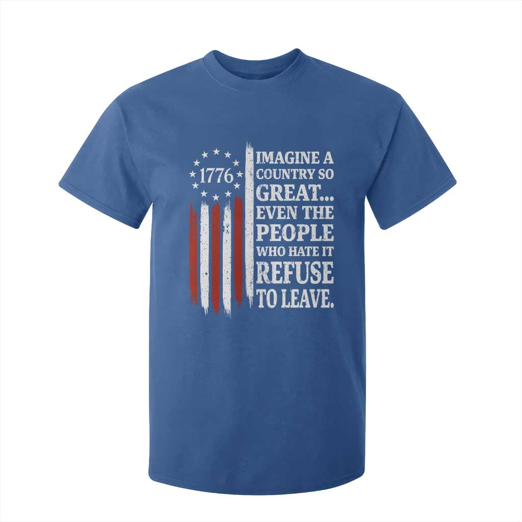 Vintage 1776 Betsy Ross Flag Imagine A Country So Great T Shirt For Kid Retro Patriotic American Heritage TS02 Royal Blue Print Your Wear