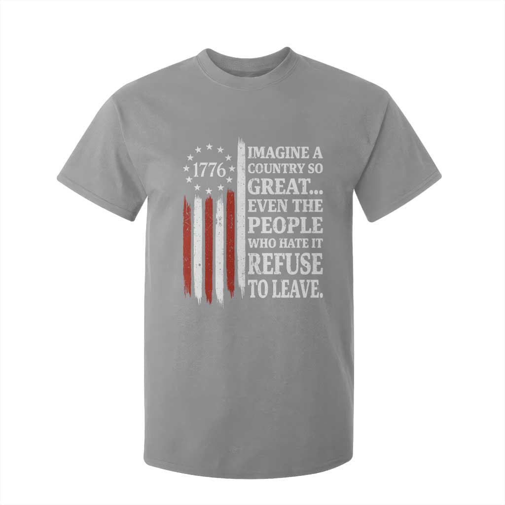 Vintage 1776 Betsy Ross Flag Imagine A Country So Great T Shirt For Kid Retro Patriotic American Heritage TS02 Sport Gray Print Your Wear