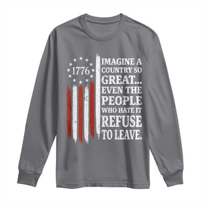 Vintage 1776 Betsy Ross Flag Imagine A Country So Great Long Sleeve Shirt Retro Patriotic American Heritage TS02 Charcoal Print Your Wear