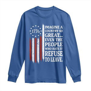 Vintage 1776 Betsy Ross Flag Imagine A Country So Great Long Sleeve Shirt Retro Patriotic American Heritage TS02 Royal Blue Print Your Wear