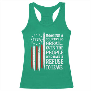 Vintage 1776 Betsy Ross Flag Imagine A Country So Great Racerback Tank Top Retro Patriotic American Heritage TS02 Irish Green Print Your Wear
