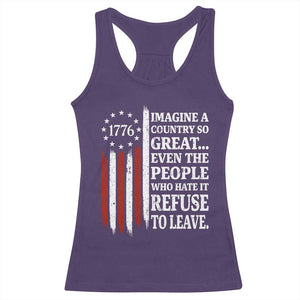 Vintage 1776 Betsy Ross Flag Imagine A Country So Great Racerback Tank Top Retro Patriotic American Heritage TS02 Purple Print Your Wear
