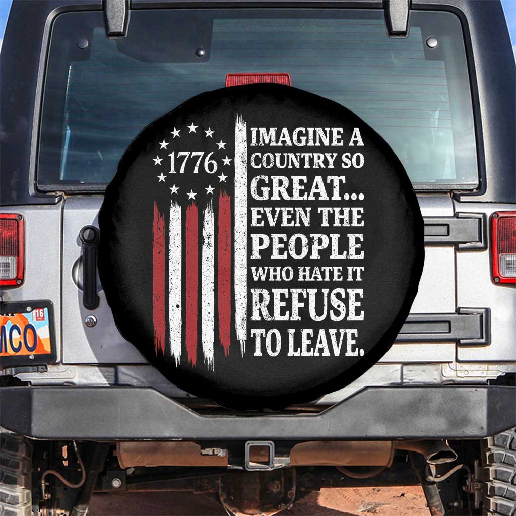 Vintage 1776 Betsy Ross Flag Imagine A Country So Great Spare Tire Cover Retro Patriotic American Heritage TS02 No hole Black Print Your Wear