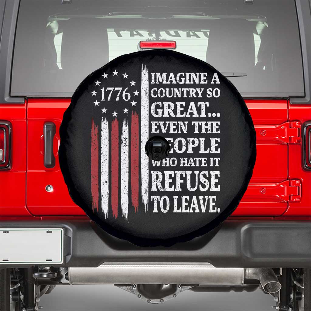 Vintage 1776 Betsy Ross Flag Imagine A Country So Great Spare Tire Cover Retro Patriotic American Heritage TS02 Black Print Your Wear