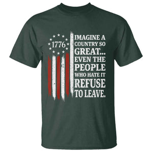Vintage 1776 Betsy Ross Flag Imagine A Country So Great T Shirt Retro Patriotic American Heritage TS02 Dark Forest Green Print Your Wear