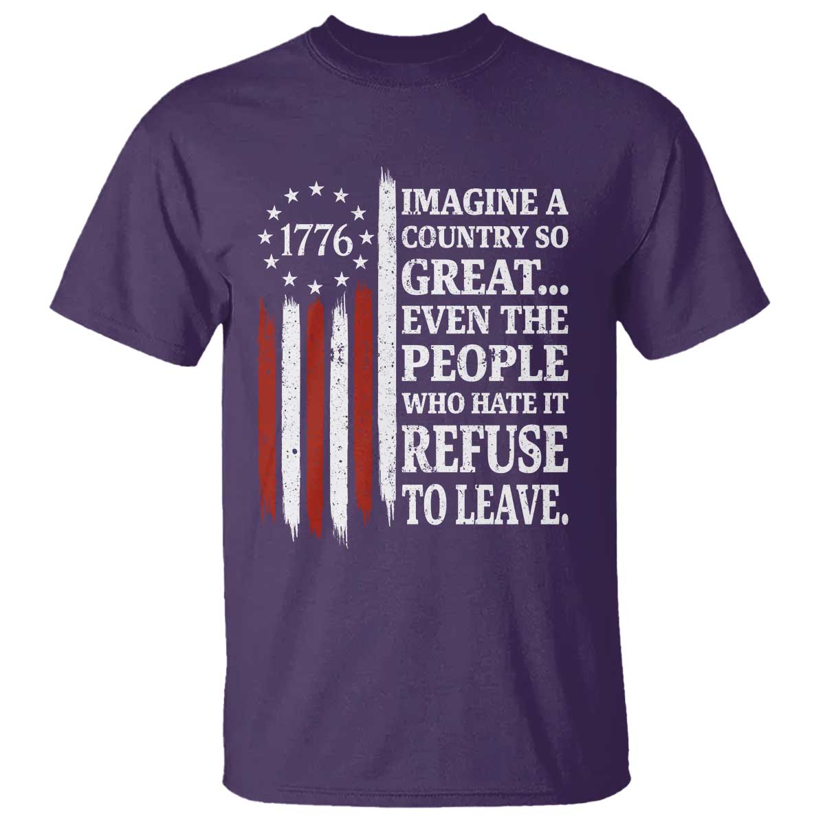 Vintage 1776 Betsy Ross Flag Imagine A Country So Great T Shirt Retro Patriotic American Heritage TS02 Purple Print Your Wear
