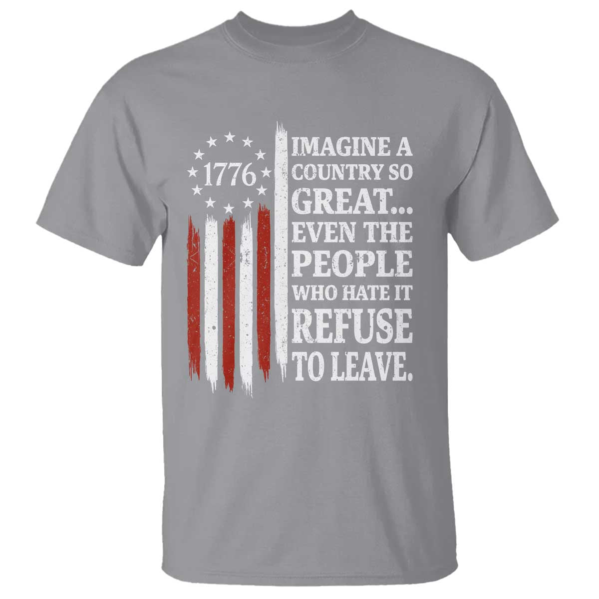 Vintage 1776 Betsy Ross Flag Imagine A Country So Great T Shirt Retro Patriotic American Heritage TS02 Sport Gray Print Your Wear