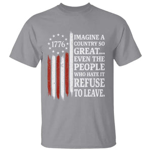 Vintage 1776 Betsy Ross Flag Imagine A Country So Great T Shirt Retro Patriotic American Heritage TS02 Sport Gray Print Your Wear