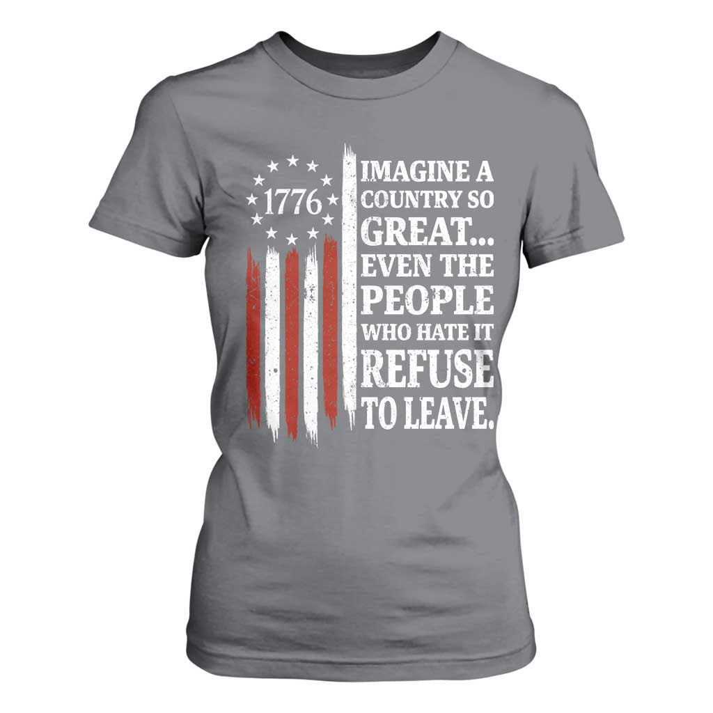 Vintage 1776 Betsy Ross Flag Imagine A Country So Great T Shirt For Women Retro Patriotic American Heritage TS02 Charcoal Print Your Wear