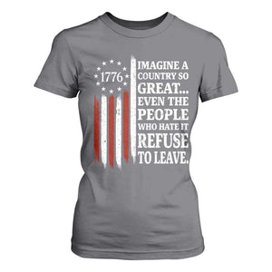 Vintage 1776 Betsy Ross Flag Imagine A Country So Great T Shirt For Women Retro Patriotic American Heritage TS02 Charcoal Print Your Wear