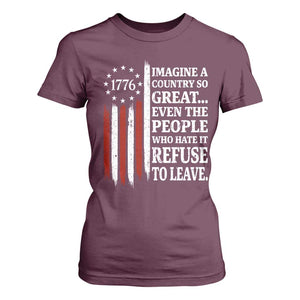 Vintage 1776 Betsy Ross Flag Imagine A Country So Great T Shirt For Women Retro Patriotic American Heritage TS02 Maroon Print Your Wear