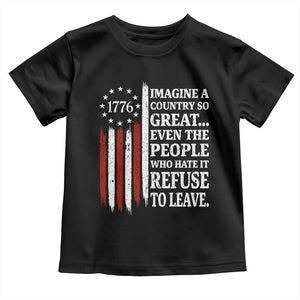 Vintage 1776 Betsy Ross Flag Imagine A Country So Great Toddler T Shirt Retro Patriotic American Heritage TS02 Black Print Your Wear