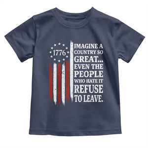 Vintage 1776 Betsy Ross Flag Imagine A Country So Great Toddler T Shirt Retro Patriotic American Heritage TS02 Navy Print Your Wear