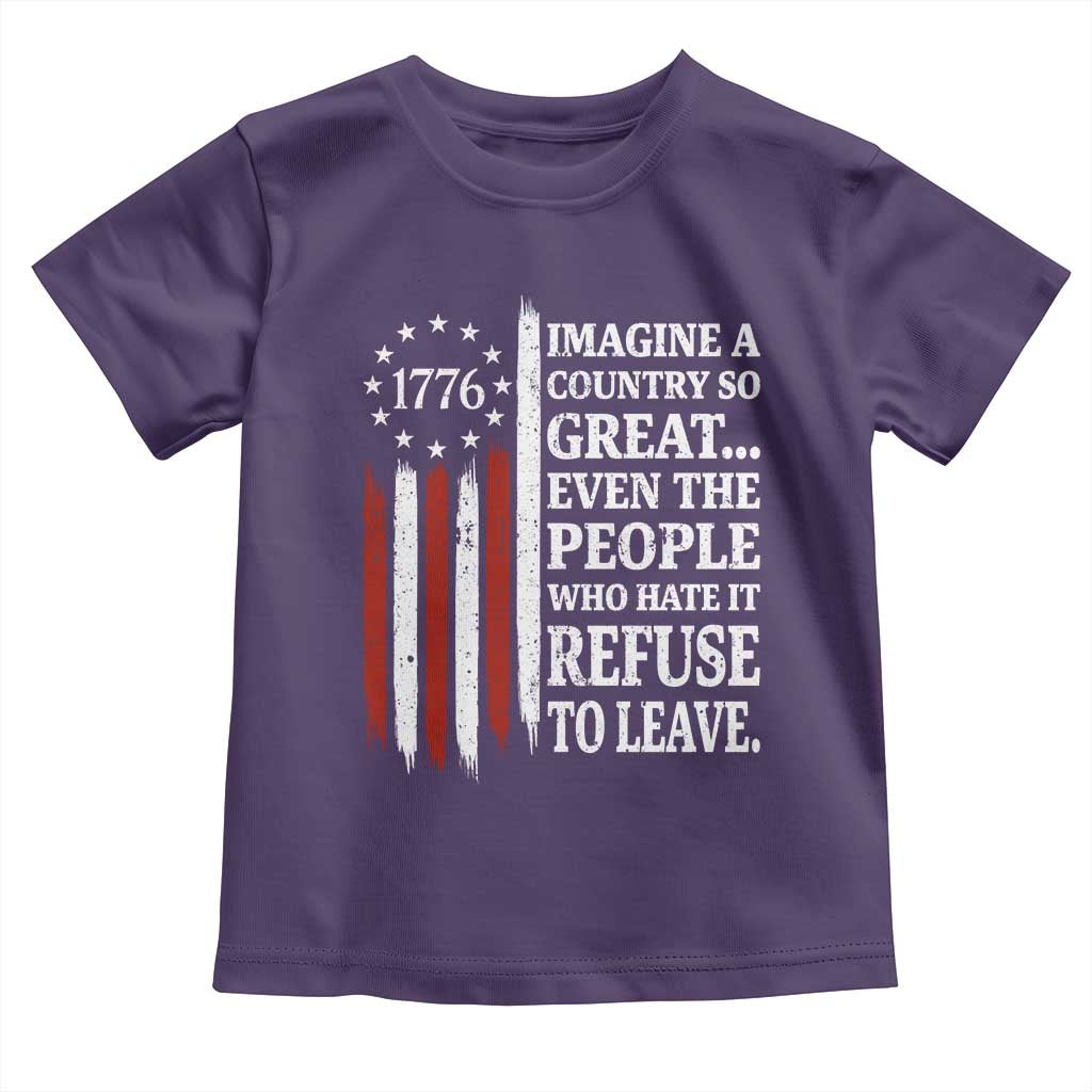 Vintage 1776 Betsy Ross Flag Imagine A Country So Great Toddler T Shirt Retro Patriotic American Heritage TS02 Purple Print Your Wear