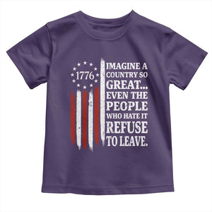 Vintage 1776 Betsy Ross Flag Imagine A Country So Great Toddler T Shirt Retro Patriotic American Heritage TS02 Purple Print Your Wear