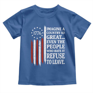 Vintage 1776 Betsy Ross Flag Imagine A Country So Great Toddler T Shirt Retro Patriotic American Heritage TS02 Royal Blue Print Your Wear