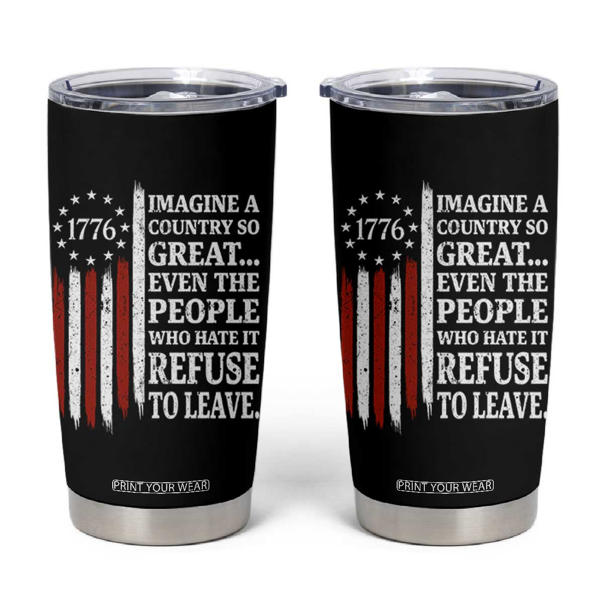 Vintage 1776 Betsy Ross Flag Imagine A Country So Great Tumbler Cup Retro Patriotic American Heritage TS02 Black Print Your Wear