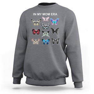 In My Mom Era Sweatshirt Retro Butterfly Mother's Day TS02 Charcoal Printyourwear
