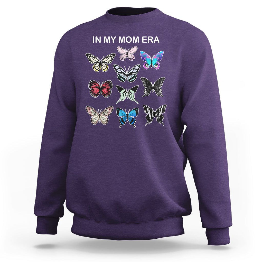 In My Mom Era Sweatshirt Retro Butterfly Mother's Day TS02 Purple Printyourwear