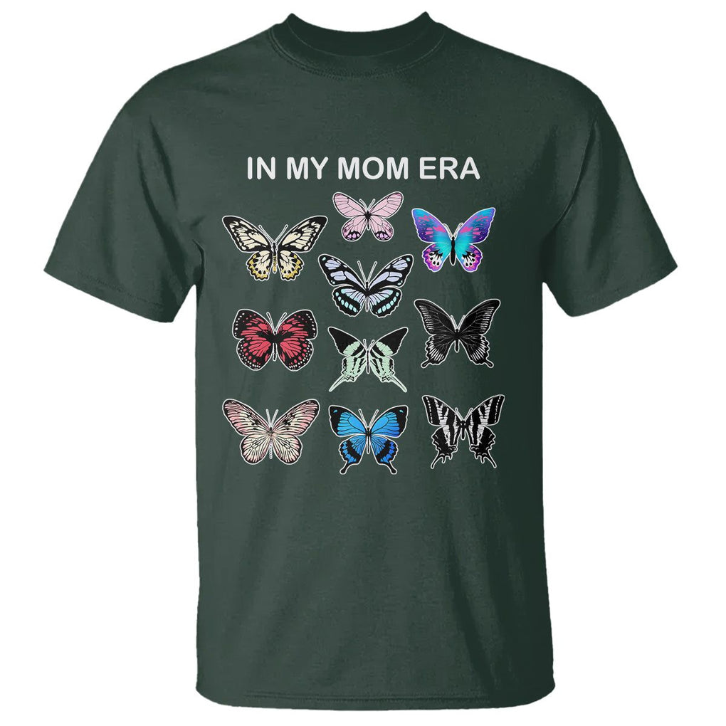 In My Mom Era T Shirt Retro Butterfly Mother's Day TS02 Dark Forest Green Printyourwear