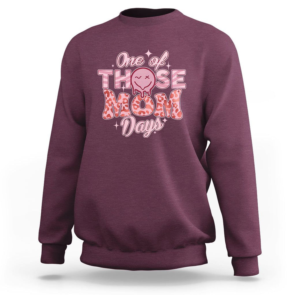 Retro Groovy Mama Sweatshirt One Of Those Mom Days Funny Mother's Day Mom Life Pink TS02 Maroon Printyourwear