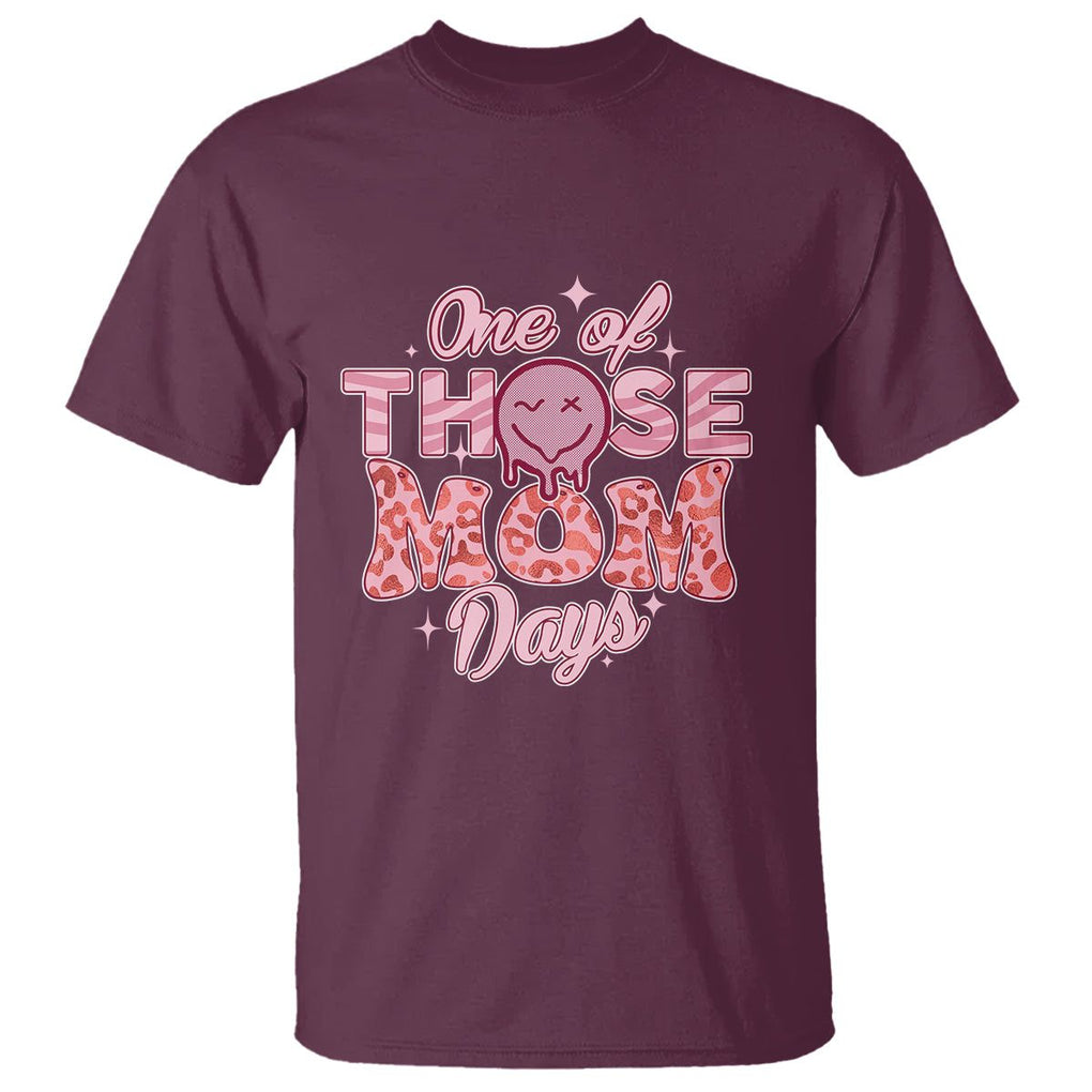 Retro Groovy Mama T Shirt One Of Those Mom Days Funny Mother's Day Mom Life Pink TS02 Maroon Printyourwear