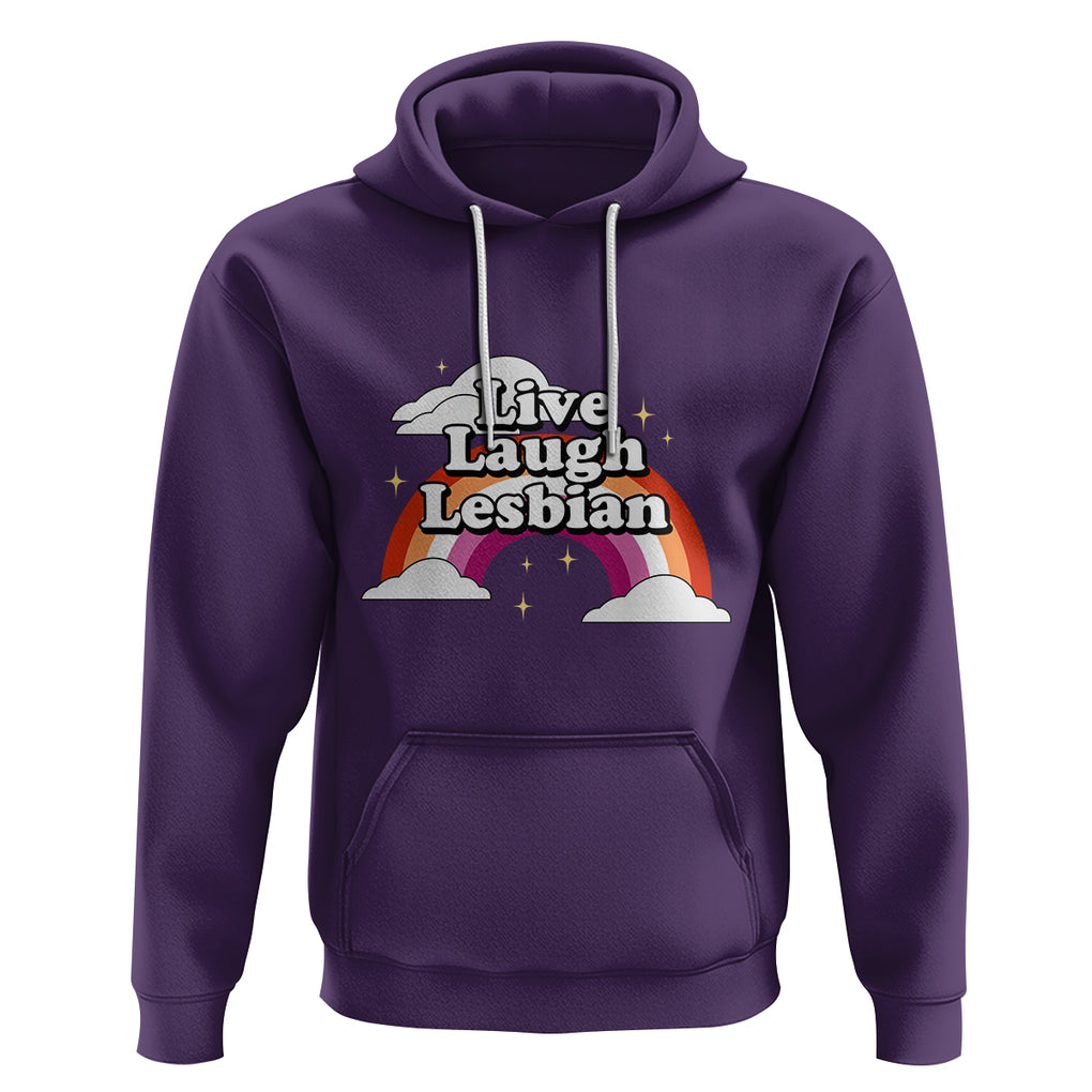 Live Laugh Lesbian Pride Hoodie LGBTQ Pride Flag Rainbow TS02 Purple Printyourwear