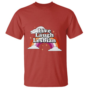 Live Laugh Lesbian Pride T Shirt LGBTQ Pride Flag Rainbow TS02 Red Printyourwear