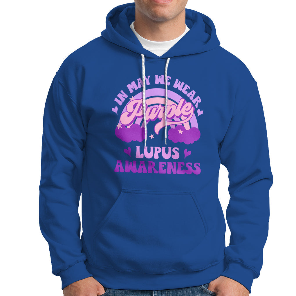 Lupus Awareness Hoodie In May We Wear Purple Lupus Awareness Purple Ribbon Awareness TS02 Royal Blue Printyourwear