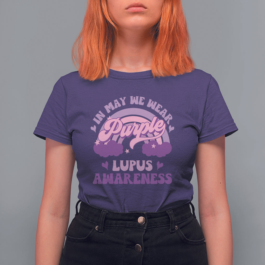 Lupus Awareness T Shirt For Women In May We Wear Purple Lupus Awareness Purple Ribbon Awareness TS02 Purple Printyourwear