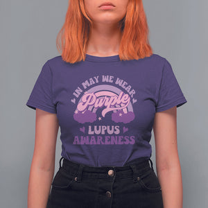 Lupus Awareness T Shirt For Women In May We Wear Purple Lupus Awareness Purple Ribbon Awareness TS02 Purple Printyourwear