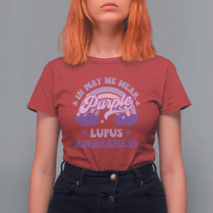Lupus Awareness T Shirt For Women In May We Wear Purple Lupus Awareness Purple Ribbon Awareness TS02 Red Printyourwear