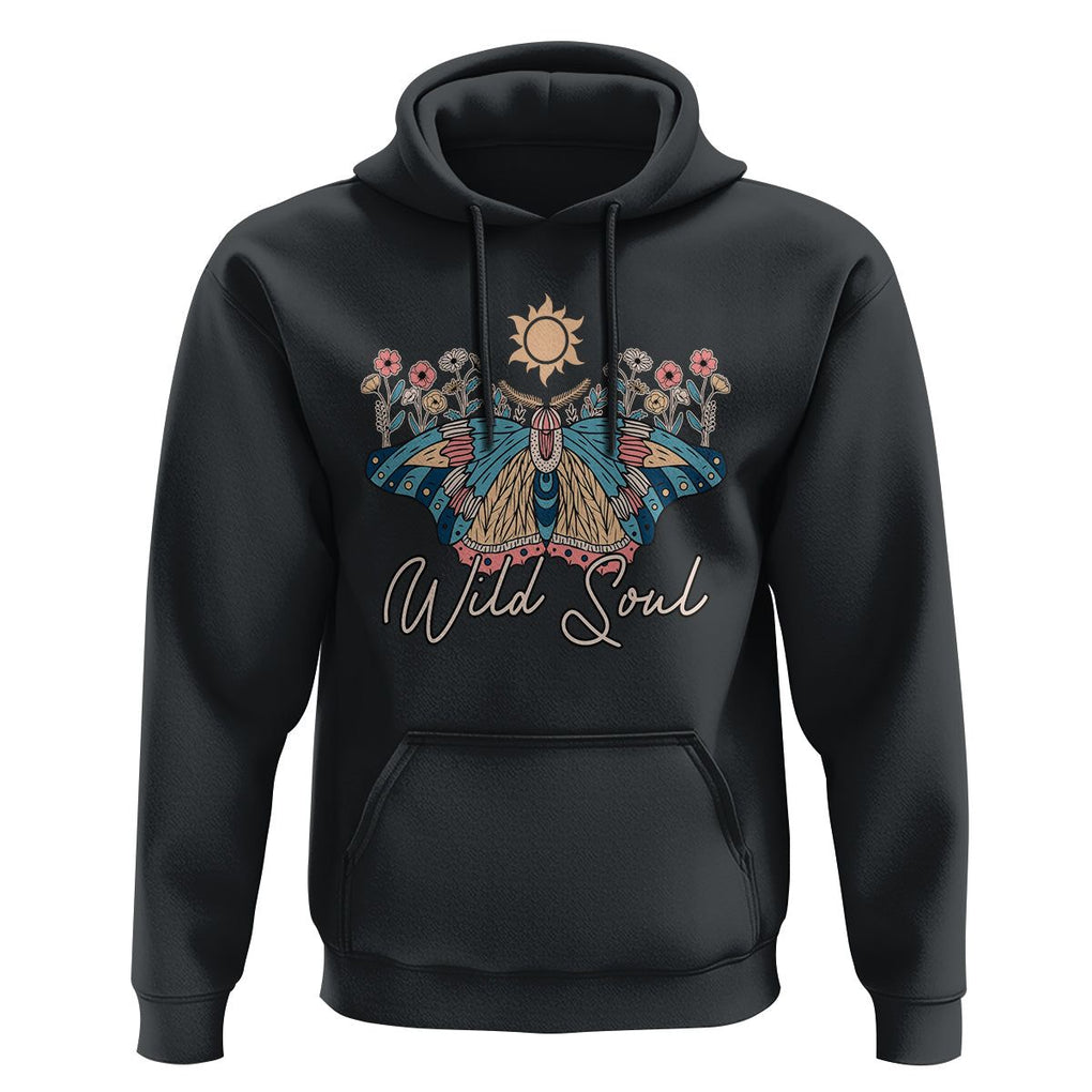 Spiritual Moth Hoodie Wild Soul Vintage Floral TS02 Black Print Your Wear