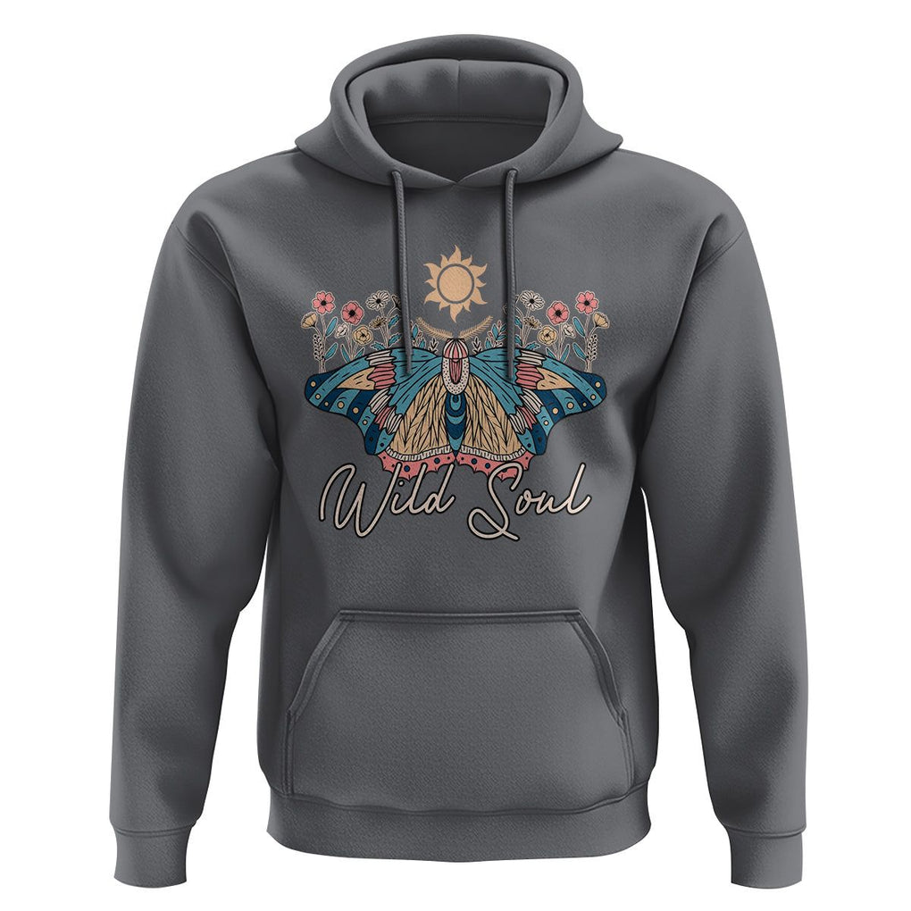 Spiritual Moth Hoodie Wild Soul Vintage Floral TS02 Charcoal Print Your Wear
