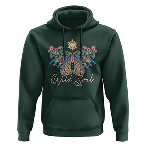 Spiritual Moth Hoodie Wild Soul Vintage Floral TS02 Dark Forest Green Print Your Wear