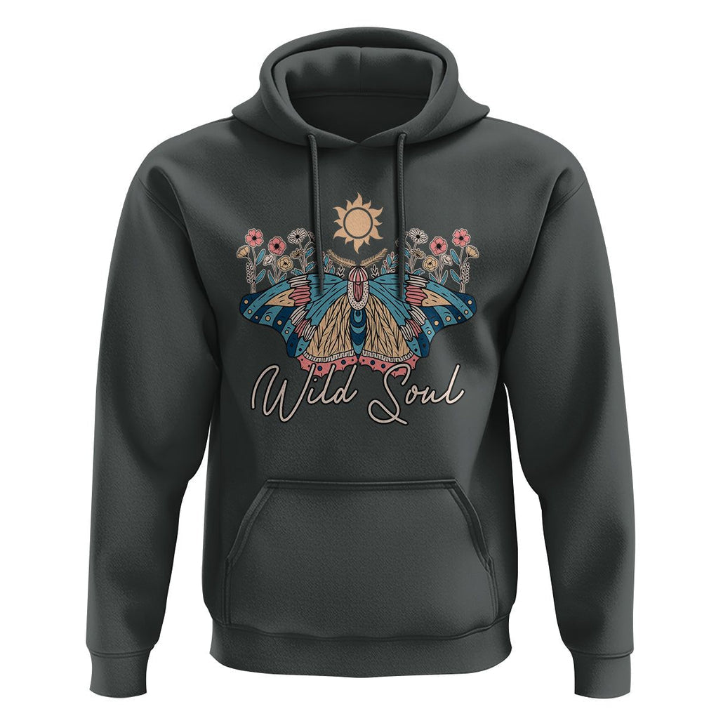 Spiritual Moth Hoodie Wild Soul Vintage Floral TS02 Dark Heather Print Your Wear